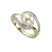 Produktbild Fascination by Ellen K. Damen-ring 333 bicolor W58 1x Süsswasserzuchtperle 4x Zirkonia 360370233-058