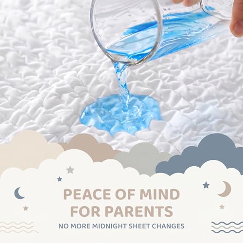 Image of PAULATO BY GA.I.CO Waterproof Crib Mattress Protector - Absorbent Mattress Cover for Toddler & Baby - 28x52 Soft Noiseless Hypoallergenic Machine Washable - Protector with Deep Elastic Skirt