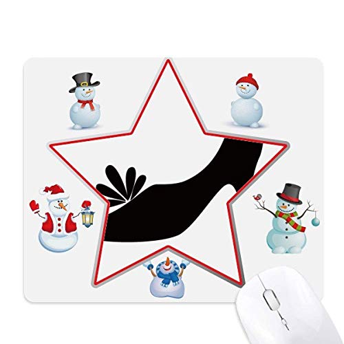 Tapis de souris Antidérapant Précis Motif Noël Bonhomme de Neige Noir
