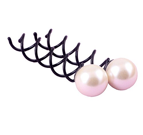 TOPWEL 6PCS Pearl Spiral Hair Pin Clip (Large-1.8cm)