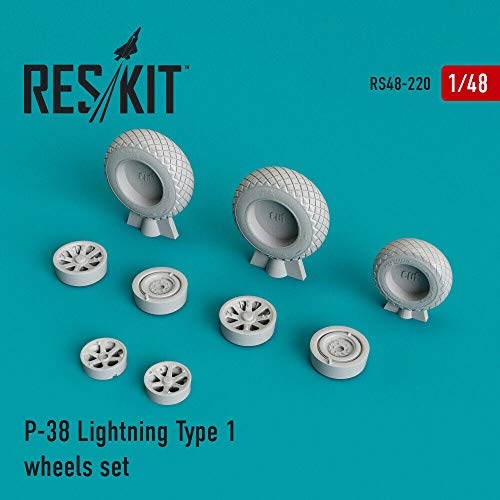 Reskit RS48-0220- 1/48 – P-38 Lightning Type 1 Wheels Set Resin Detail