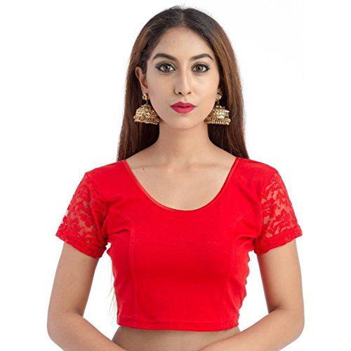 Image of Fressia Fabrics Women's Stretchable Readymade Saree Blouse Crop Top Choli