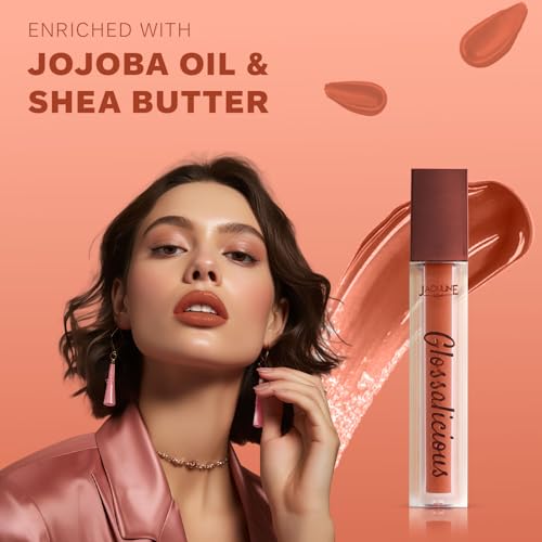 Image of JAQULINE USA Glossalicious Lip Gloss | Glossy Finish | Nourishing with Jojoba Oil & Shea Butter | Lightweight & Non-Sticky | Hydrating Moisture | Vegan & Cruelty-Free | Candy floss, 3.5ml
