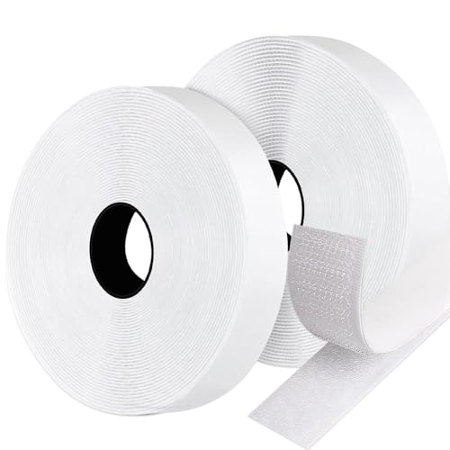 Hook and Loop Strip Tape, 25M Self Adhesive Sticky Back Fastening Tape, 20mm Wide Double Sided Sticky Back Fastening Tape Hook and Loop Tape for Home Office DIY Crafts