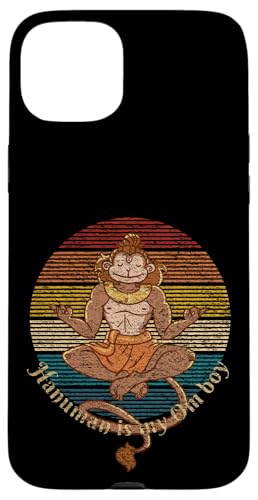 Funny Hanuman Is My Om Boy �q���h�D�[���̐_�Ɛ_�̃��@�i�� �X�}�z�P�[�X iPhone 15 Plus �p