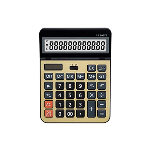 Calcolatrice da Tavolo di Base con Funzione Standard, Ampio Display, per casa e Ufficio, Doppia Alimentazione, Solare e Batteria
