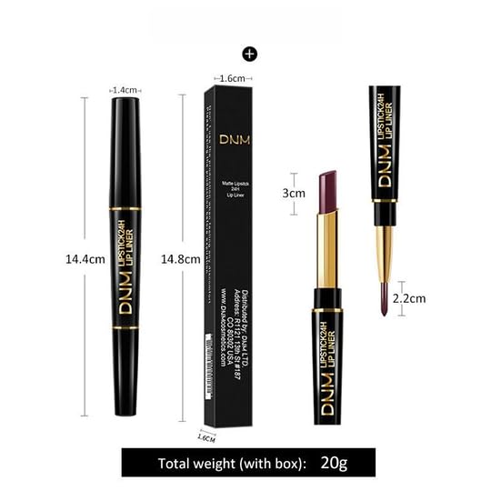 Miniatura 8 de Plum Red - Juego de lápiz labial mate y delineador de labios para mujer, DNM con diseño de doble punta y delineador de labios en uno, juego de