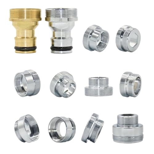 真鍮水栓カプラー M22 に M16 M18 M20 M24 M28 ネジコネクタシルバー継手バブラーキッチンと浴室用(Grey)