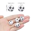 100pcs 16mm Paw Print Wooden Spacer Beads - Round Dog Paw Footprint Craft Beads in White & Black for DIY Jewelry Making & Christmas Party Decoration #2