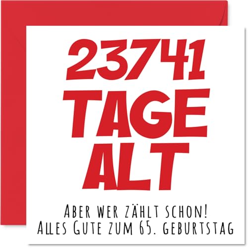 Stuff4 65. Geburtstagskarte Lustig für Männer Frauen - 23741 Tage Alt - Lustiger Alles Gute Zum Geburtstag Karte, 145mm Humor Scherzen Glückwunschkarten Stuff4 65. Geburtstagskarte Lustig für Männer Frauen - 23741 Tage Alt - Lustiger Alles Gute Zum Geburtstag Karte, 145mm Humor Scherzen Glückwunschkarten