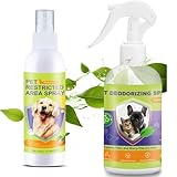 PAWSToyTechy Dog Deterrent Spray and Urine Odor Eliminator Spray, Effective Spray for Furniture and Cat Litter Box Deodorizer, Training Spray for Poop, Pet Room Deodorizing Spray for Smell on Carpet