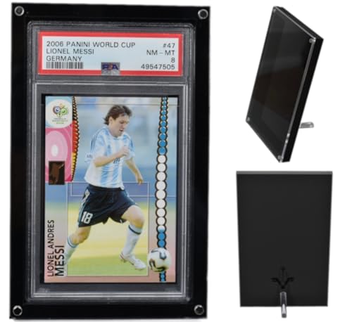 Genius Plays Single PSA & CGC Graded Card Display Frame & Stand - Wall Mountable, Clear Acrylic Case with Professional Look, Easy Assembly, for Sports & Trading Cards