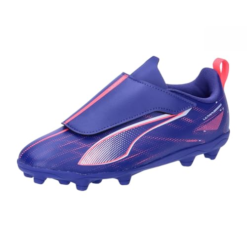 PUMA Ultra 5 Play V FG/AG RB Jr, Soccer Shoe, Lapis Lazuli White-Sunset Glow, 28 EU