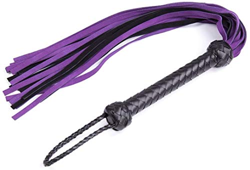 image for Aiizzey Soft Faux Leather Harness Handle Whip Teaching Training Tool C