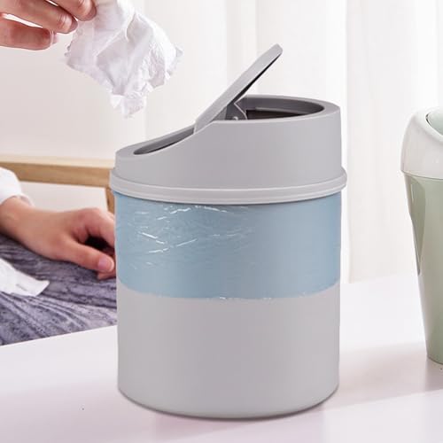 Caneca de basura de escritorio 0.5 galón gris miniatura 6