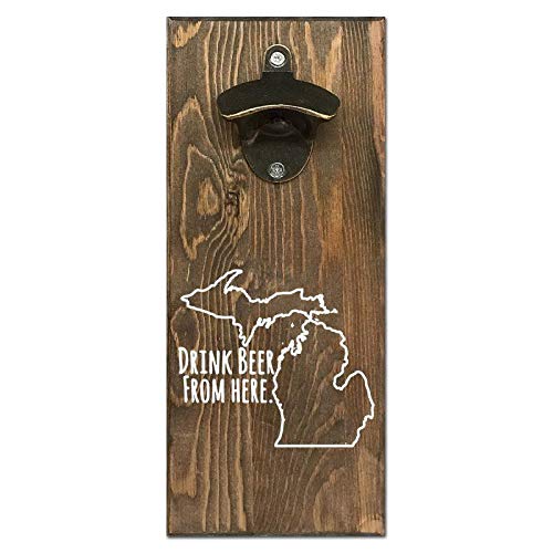 Beer Cap Traps Michigan Wall Mount Magnetic Bottle Opener Beer Soda Pop Cap Caps Organizer