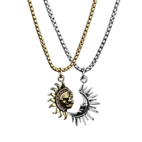 Generico Collana Sole E Luna - Collana Mamma Figlia Con Ciondolo In Acciaio Al Titanio | Gioielli Amicizia | Coppia Di Metallo In Acciaio Al Titanio | Sun And Moon Necklace Per Friendship Presents Generico Collana Sole E Luna - Collana Mamma Figlia Con Ciondolo In Acciaio Al Titanio | Gioielli Amicizia | Coppia Di Metallo In Acciaio Al Titanio | Sun And Moon Necklace Per Friendship Presents