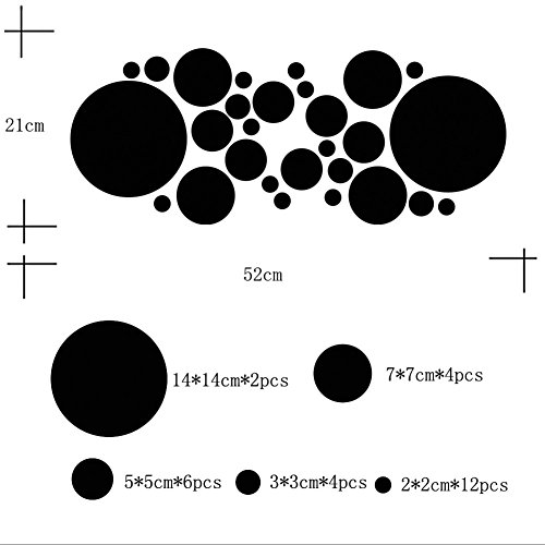 Aooyaoo Solid Circle Wall Stickers Circle Mirror Diy Living Room/Bedroom/Decoration 28Pcs Silver #TOP1