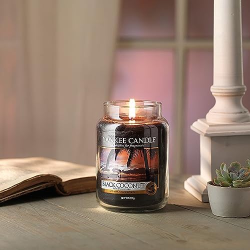 Yankee Candle, Scented Candle, Black Coconut Large Jar Candle, Burn Time: Up to 150 Hours