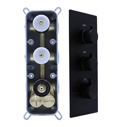 Matte Black 2-Way Thermostatic Shower Valve