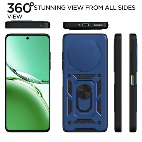 Image of AIBEX Back Cover for Oppo F27 5G | D10 Tough Armor Case | Sliding Camera Shield | 360 Protection | Kickstand Ring Holder | Military-Grade Shockproof Bumper Case