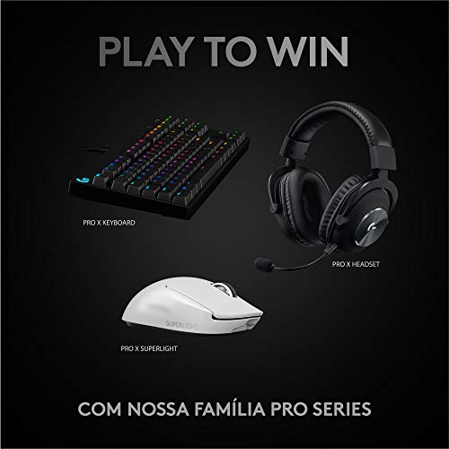 Mouse Gamer Sem Fio Logitech G PRO X SUPERLIGHT com Tecnologia LIGHTSPEED, Ultraleve 63g, 5 Botões Programáveis, Sensor HERO 25K e Bateria Recarregável - Compatível com POWERPLAY -... glide