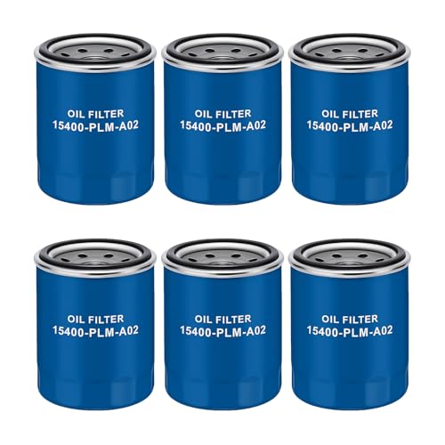 15400-PLM-A02 Heavy Duty Spin-On Oil Filter Compatible with CK30-1 CK35-1 D21A-7/8 JW30-2 Accord CR-V Civic HR-V and Other Models Replaces PF2057 MD135737 BD52007 B1402 P502007 (6PCS)