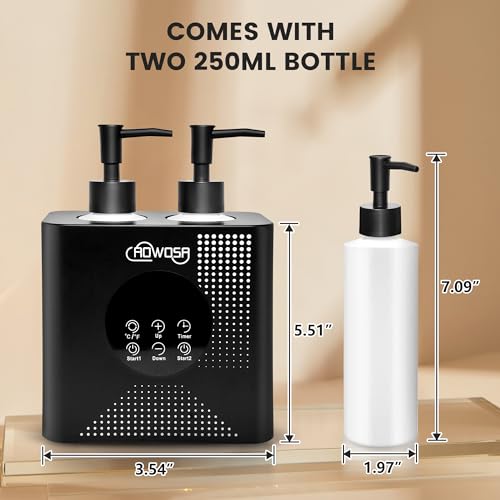 Massage Oil Warmer Double Bottle Professional Electric Lotion Digital Heater for SPA, Portable Oil Warmer Heated Cream for Beauty Salon Home, with ℃/℉ Switchable Display, Four Oil Dispenser Bottle