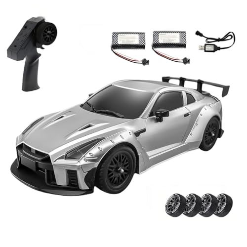JUNENTER MN-268 1:16 RC �h���t�g�J�[ ? RWD GTR R35 �W���C���t���ALED ���C�g�A7.4V 1200mAh �o�b�e���[�A2.4GHz �����[�g�A�O���b�v & �h���t�g�p�^�C�� 2 �Z�b�g (�u���b�N)