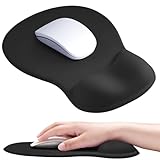 AHTZI 【2025新改良】人間工学マウスパッド ゲルリストレスト一体型 密度緩衝 手首痛緩和 高精度マウス追跡 オフィスデスク必須アクセサリー 手首サポート付き 滑り止め 無臭 水洗い 汚れにく 耐久性良い ホーム&ゲーム装飾用