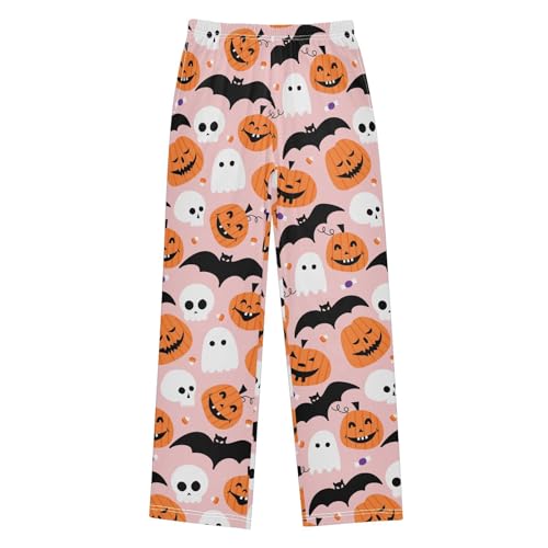 Boys' Pants Halloween Spider Web Ghost Pumpkin Long Bottoms Jogger Pants Elastic Waist Trousers with Pockets S-XL