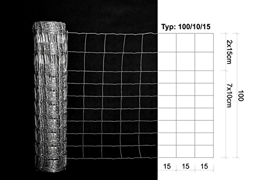 50 m best4 forestière Wild Clôture Clôture pour grillage forestière Noeud tressé 100/10/15