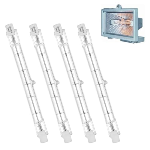 OUDQFCJ 4 PCS Lampadina alogena R7S 200W 118mm Dimmerabile Adatta per cappe da Lavoro Cucina