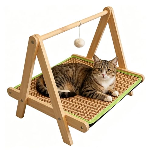 Chaise longue en bois pour chat avec planche à griffer durable