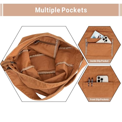 Bolso Tote de Lona para Mujer Grande Hobo Cruzado Casual miniatura 4