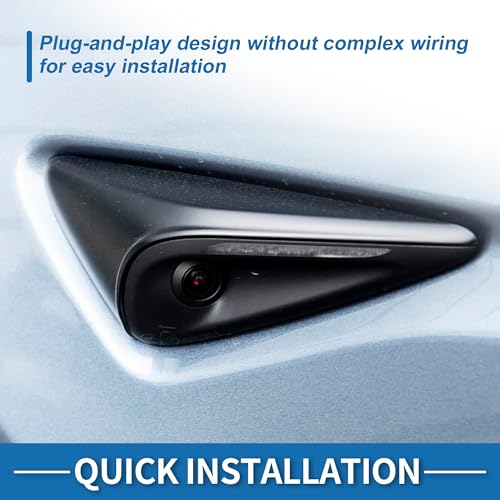 Image of Front Left Side Fender Camera for Tesla Model 3 Model Y 2017-2022 Trun Signal Repeater Wing Cam Replacement Park Assist Camera Replace No.1125106-50-J /1125106-50-H /1125106-50-G