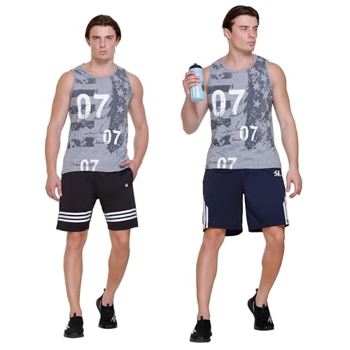 Image of Men's Shorts | Shorts for Men's | Men's Cotton Shorts | Dual Pocket Sleep Shorts - Regular Shorts - Workout, Gym, Running, Sports and Yoga Shorts - Pack of 2