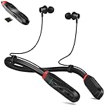 Neckband Bluetooth Headphones with TF Card Slot,Wireless Bluetooth Earbuds w/Mic in-Ear Magnetic Neckband Earphone,160H Playtime,Stereo Magnetic Earbuds,Noise-Isolating Neck band for Sports/Trips/Run