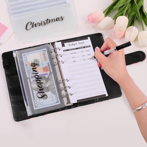 Image of SKYDUE Budget Binder With Cash Envelopes, Money Saving System, Expense Sheets, Challenge Trackers, and Category Labels - Combo Book for Saving Money