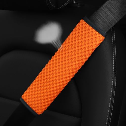 Image of Osilly 2Pcs Car Seat Belt Covers, Mesh Universal Seatbelt Shoulder Strap Protector, Breathable Auto Seat Belt Pads Cover, Harness Cushion for Comfortable Driving, Automotive Accessories (Orange)
