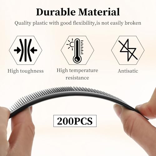 200 Peines de Plástico Negro 5 Pulgadas para Cabello miniatura 3