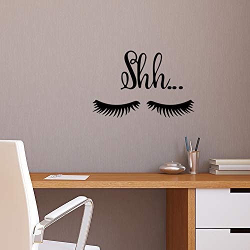 Awsn Sexy Eyelashes Wall Decal Shh Sleep Eyes Art Vinyl Mural Wall Sticker For Kids Baby Bedroom Salon Home Sign Decor Black Shh Sleep Eyes Art Vinyl Mural #TOP6