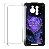 UOGNADGD Compatible with Ulefone RugOne Xever 7 Pro Case Colorful Custom Cover with 2 Pack Tempered Glass Screen Protectors - Shockproof Scratch-Resistant (Rose)