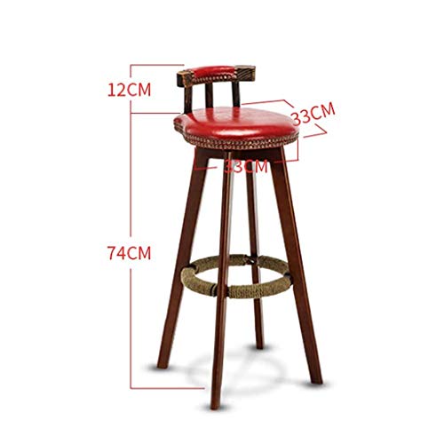 Straw Bar Stool, Bar Stools Counter Height Adjustable Bar Chairs With Back Barstools Pu Leather Swivel Bar Stool Kitchen Counter Stools Dining Chairs (Color : Red) #TOP1