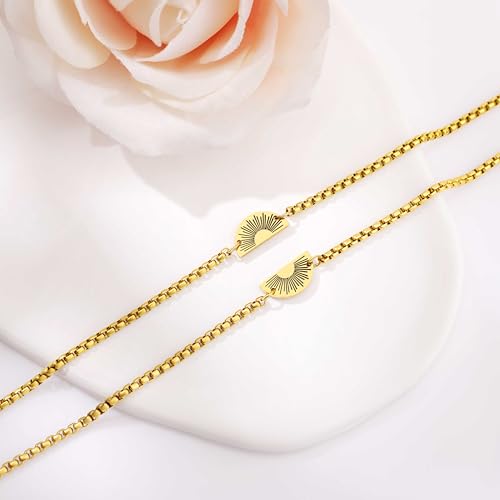 JoycuFF Friendship Bracelets Birthday Gifts for Women Friendship Best Friend Gift Matching Bracelets to My Bestie Sun Bracelet 2pcs4