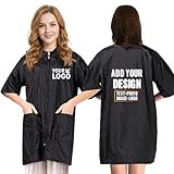 TopTie Bata de peluquería personalizada, chaqueta con capa de corte de pelo y chaleco delantal para peluquería de salón de spa de uñas, personalice su diseño