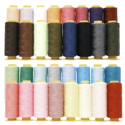 QIYIG 32 Nähgarne, 220 m, Polyester-Nähgarn-Set für Handnähen