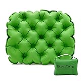 BreezCamp Inflatable Seat Cushion, Lightweight Stadium Seat Pad, Travel Air seat Cushion Anti-Slip for Airplane, Hiking, Climbing, Home and Camping,Green