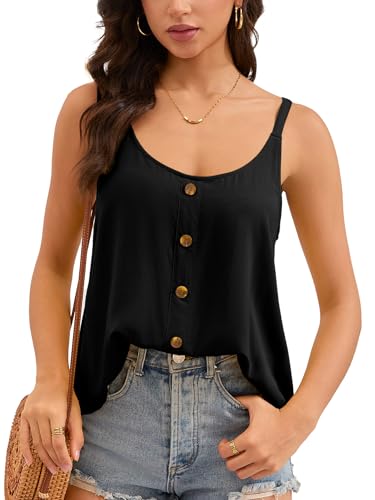 Women's Loose Flowy Camisole Top Summer Spaghetti Strap Tank Shirt Blouse for Casual Vacation Outdoor