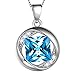 Produktbild Aurora Tears März Birthstone Halskette 925 Sterling Silber Blau Aquamarin Geburtsstein Anhänger Schmuck Geschenke für Frauen und Mädchen DP0029M